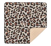 xigua Baby Play Mat - 127 X 127 cm Foldable Waterproof Baby Play Mats Baby Play Mats for Floor, Classic Leopard Print Soft Foam Crawling Mat for Babies and Toddlers Infants, Machine Washable