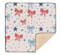 xigua Baby Play Mat - 127 X 127 cm Foldable Waterproof Baby Play Mats Baby Play Mats for Floor, Colorful Bows Stars Soft Foam Crawling Mat for Babies and Toddlers Infants, Machine Washable