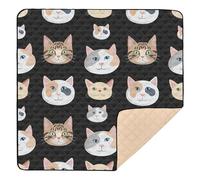 xigua Baby Play Mat - 127 X 127 cm Foldable Waterproof Baby Play Mats Baby Play Mats for Floor, Colorful Cat Faces Soft Foam Crawling Mat for Babies and Toddlers Infants, Machine Washable