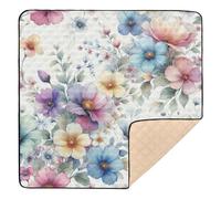 xigua Baby Play Mat - 127 X 127 cm Foldable Waterproof Baby Play Mats Baby Play Mats for Floor, Colorful Flowers Soft Foam Crawling Mat for Babies and Toddlers Infants, Machine Washable