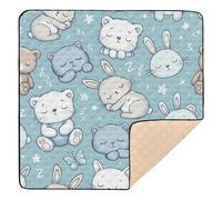xigua Baby Play Mat - 127 X 127 cm Foldable Waterproof Baby Play Mats Baby Play Mats for Floor, Cute Animals Soft Foam Crawling Mat for Babies and Toddlers Infants, Machine Washable