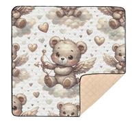 xigua Baby Play Mat - 127 X 127 cm Foldable Waterproof Baby Play Mats Baby Play Mats for Floor, Cute Bears Soft Foam Crawling Mat for Babies and Toddlers Infants, Machine Washable