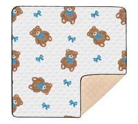 xigua Baby Play Mat - 127 X 127 cm Foldable Waterproof Baby Play Mats Baby Play Mats for Floor, Cute Brown Bears Soft Foam Crawling Mat for Babies and Toddlers Infants, Machine Washable