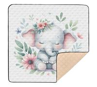 xigua Baby Play Mat - 127 X 127 cm Foldable Waterproof Baby Play Mats Baby Play Mats for Floor, Cute Elephant Soft Foam Crawling Mat for Babies and Toddlers Infants, Machine Washable