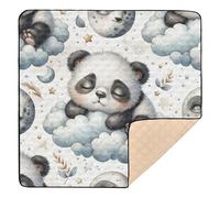 xigua Baby Play Mat - 127 X 127 cm Foldable Waterproof Baby Play Mats Baby Play Mats for Floor, Cute Panda Soft Foam Crawling Mat for Babies and Toddlers Infants, Machine Washable