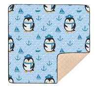xigua Baby Play Mat - 127 X 127 cm Foldable Waterproof Baby Play Mats Baby Play Mats for Floor, Cute Penguins Soft Foam Crawling Mat for Babies and Toddlers Infants, Machine Washable
