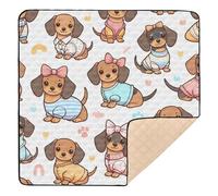 xigua Baby Play Mat - 127 X 127 cm Foldable Waterproof Baby Play Mats Baby Play Mats for Floor, Dachshund Puppies Soft Foam Crawling Mat for Babies and Toddlers Infants, Machine Washable