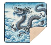 xigua Baby Play Mat - 127 X 127 cm Foldable Waterproof Baby Play Mats Baby Play Mats for Floor, Dragon Clouds Sky Soft Foam Crawling Mat for Babies and Toddlers Infants, Machine Washable
