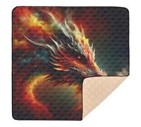 xigua Baby Play Mat - 127 X 127 cm Foldable Waterproof Baby Play Mats Baby Play Mats for Floor, Fire Dragon Colorful Soft Foam Crawling Mat for Babies and Toddlers Infants, Machine Washable