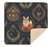 xigua Baby Play Mat - 127 X 127 cm Foldable Waterproof Baby Play Mats Baby Play Mats for Floor, Fox Graphic Soft Foam Crawling Mat for Babies and Toddlers Infants, Machine Washable