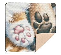 xigua Baby Play Mat - 127 X 127 cm Foldable Waterproof Baby Play Mats Baby Play Mats for Floor, Funny Cat and Dog Paws Soft Foam Crawling Mat for Babies and Toddlers Infants, Machine Washable