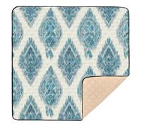 xigua Baby Play Mat - 127 X 127 cm Foldable Waterproof Baby Play Mats Baby Play Mats for Floor, Ikat Paisley Watercolor Soft Foam Crawling Mat for Babies and Toddlers Infants, Machine Washable