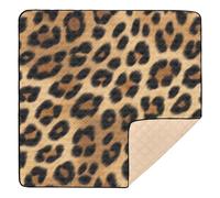 xigua Baby Play Mat - 127 X 127 cm Foldable Waterproof Baby Play Mats Baby Play Mats for Floor, Leopard Designs Soft Foam Crawling Mat for Babies and Toddlers Infants, Machine Washable