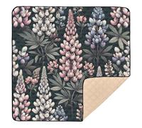 xigua Baby Play Mat - 127 X 127 cm Foldable Waterproof Baby Play Mats Baby Play Mats for Floor, Lupine Floral Soft Foam Crawling Mat for Babies and Toddlers Infants, Machine Washable