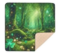 xigua Baby Play Mat - 127 X 127 cm Foldable Waterproof Baby Play Mats Baby Play Mats for Floor, Magic St Patrick Forest Soft Foam Crawling Mat for Babies and Toddlers Infants, Machine Washable