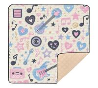 xigua Baby Play Mat - 127 X 127 cm Foldable Waterproof Baby Play Mats Baby Play Mats for Floor, Music Note Soft Foam Crawling Mat for Babies and Toddlers Infants, Machine Washable