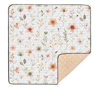 xigua Baby Play Mat - 127 X 127 cm Foldable Waterproof Baby Play Mats Baby Play Mats for Floor, Orange Blossom Soft Foam Crawling Mat for Babies and Toddlers Infants, Machine Washable