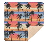 xigua Baby Play Mat - 127 X 127 cm Foldable Waterproof Baby Play Mats Baby Play Mats for Floor, Palm Trees Soft Foam Crawling Mat for Babies and Toddlers Infants, Machine Washable