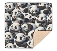 xigua Baby Play Mat - 127 X 127 cm Foldable Waterproof Baby Play Mats Baby Play Mats for Floor, Panda Pattern Soft Foam Crawling Mat for Babies and Toddlers Infants, Machine Washable