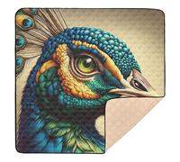 xigua Baby Play Mat - 127 X 127 cm Foldable Waterproof Baby Play Mats Baby Play Mats for Floor, Peacock Head Soft Foam Crawling Mat for Babies and Toddlers Infants, Machine Washable