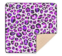 xigua Baby Play Mat - 127 X 127 cm Foldable Waterproof Baby Play Mats Baby Play Mats for Floor, Purple Leopard Spots Soft Foam Crawling Mat for Babies and Toddlers Infants, Machine Washable