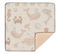 xigua Baby Play Mat - 127 X 127 cm Foldable Waterproof Baby Play Mats Baby Play Mats for Floor, Sea Animals Soft Foam Crawling Mat for Babies and Toddlers Infants, Machine Washable