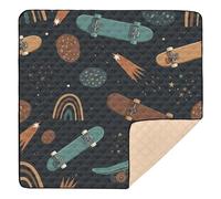 xigua Baby Play Mat - 127 X 127 cm Foldable Waterproof Baby Play Mats Baby Play Mats for Floor, Skateboards Shooting Stars Soft Foam Crawling Mat for Babies and Toddlers Infants, Machine Washable