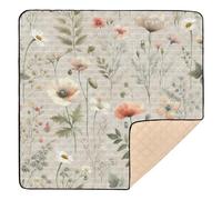 xigua Baby Play Mat - 127 X 127 cm Foldable Waterproof Baby Play Mats Baby Play Mats for Floor, Small Flowers Soft Foam Crawling Mat for Babies and Toddlers Infants, Machine Washable