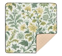 xigua Baby Play Mat - 127 X 127 cm Foldable Waterproof Baby Play Mats Baby Play Mats for Floor, Yellow Flowers Soft Foam Crawling Mat for Babies and Toddlers Infants, Machine Washable