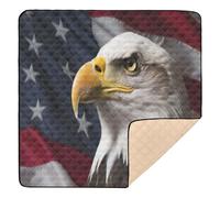 xigua Baby Play Mat - 127 X 127 cm Foldable Waterproof Baby Play Mats for Floor, American Flag Bald Eagle Soft Foam Crawling Mat for Babies and Toddlers Infants, Machine Washable