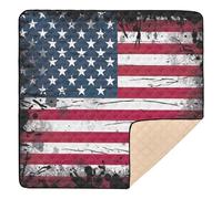 xigua Baby Play Mat - 127 X 127 cm Foldable Waterproof Baby Play Mats for Floor, American Flag Soft Foam Crawling Mat for Babies and Toddlers Infants, Machine Washable