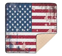 xigua Baby Play Mat - 127 X 127 cm Foldable Waterproof Baby Play Mats for Floor, American Flag Soft Foam Crawling Mat for Babies and Toddlers Infants, Machine Washable