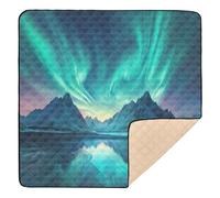 xigua Baby Play Mat - 127 X 127 cm Foldable Waterproof Baby Play Mats for Floor, Aurora Borealis Pattern Soft Foam Crawling Mat for Babies and Toddlers Infants, Machine Washable