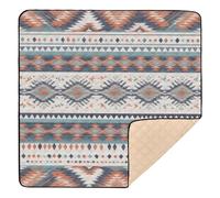 xigua Baby Play Mat - 127 x 127 cm Foldable Waterproof Baby Play Mats for Floor, Aztec Pattern Soft Foam Crawling Mat for Babies and Toddlers Infants, Machine Washable
