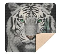 xigua Baby Play Mat - 127 X 127 cm Foldable Waterproof Baby Play Mats for Floor, Beautiful White Tiger Soft Foam Crawling Mat for Babies and Toddlers Infants, Machine Washable