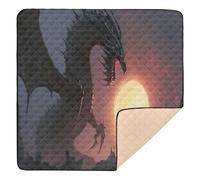 xigua Baby Play Mat - 127 X 127 cm Foldable Waterproof Baby Play Mats for Floor, Black Fire Dragon Soft Foam Crawling Mat for Babies and Toddlers Infants, Machine Washable