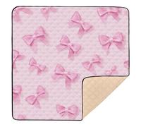 xigua Baby Play Mat - 127 X 127 cm Foldable Waterproof Baby Play Mats for Floor, Bow Tie Soft Foam Crawling Mat for Babies and Toddlers Infants, Machine Washable