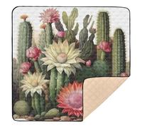 xigua Baby Play Mat - 127 X 127 cm Foldable Waterproof Baby Play Mats for Floor, Cactus Plant Soft Foam Crawling Mat for Babies and Toddlers Infants, Machine Washable