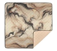 xigua Baby Play Mat - 127 x 127 cm Foldable Waterproof Baby Play Mats for Floor, Champagne Gold Marble Soft Foam Crawling Mat for Babies and Toddlers Infants, Machine Washable