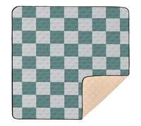 xigua Baby Play Mat - 127 x 127 cm Foldable Waterproof Baby Play Mats for Floor, Checkered Blue White Soft Foam Crawling Mat for Babies and Toddlers Infants, Machine Washable