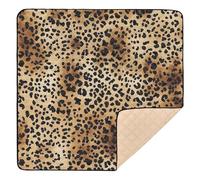 xigua Baby Play Mat - 127 X 127 cm Foldable Waterproof Baby Play Mats for Floor, Classic Leopard Print Soft Foam Crawling Mat for Babies and Toddlers Infants, Machine Washable