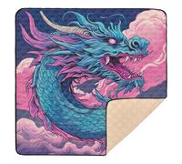 xigua Baby Play Mat - 127 X 127 cm Foldable Waterproof Baby Play Mats for Floor, Cloud Dragon Soft Foam Crawling Mat for Babies and Toddlers Infants, Machine Washable