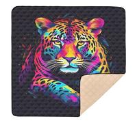 xigua Baby Play Mat - 127 X 127 cm Foldable Waterproof Baby Play Mats for Floor, Colourful Leopard Soft Foam Crawling Mat for Babies and Toddlers Infants, Machine Washable