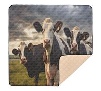 xigua Baby Play Mat - 127 X 127 cm Foldable Waterproof Baby Play Mats for Floor, Cow Soft Foam Crawling Mat for Babies and Toddlers Infants, Machine Washable