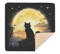 xigua Baby Play Mat - 127 X 127 cm Foldable Waterproof Baby Play Mats for Floor, Cute Black Cat Soft Foam Crawling Mat for Babies and Toddlers Infants, Machine Washable