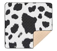 xigua Baby Play Mat - 127 x 127 cm Foldable Waterproof Baby Play Mats for Floor, Cute Cow Pattern Soft Foam Crawling Mat for Babies and Toddlers Infants, Machine Washable