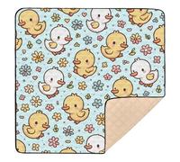 xigua Baby Play Mat - 127 x 127 cm Foldable Waterproof Baby Play Mats for Floor, Cute Duck Soft Foam Crawling Mat for Babies and Toddlers Infants, Machine Washable
