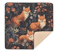 xigua Baby Play Mat - 127 X 127 cm Foldable Waterproof Baby Play Mats for Floor, Cute Fox Forest Soft Foam Crawling Mat for Babies and Toddlers Infants, Machine Washable
