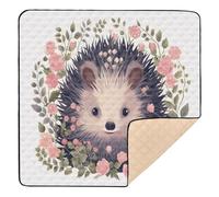 xigua Baby Play Mat - 127 X 127 cm Foldable Waterproof Baby Play Mats for Floor, Cute Hedgehog Soft Foam Crawling Mat for Babies and Toddlers Infants, Machine Washable