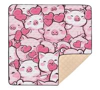 xigua Baby Play Mat - 127 X 127 cm Foldable Waterproof Baby Play Mats for Floor, Cute Kawaii Pigs Soft Foam Crawling Mat for Babies and Toddlers Infants, Machine Washable